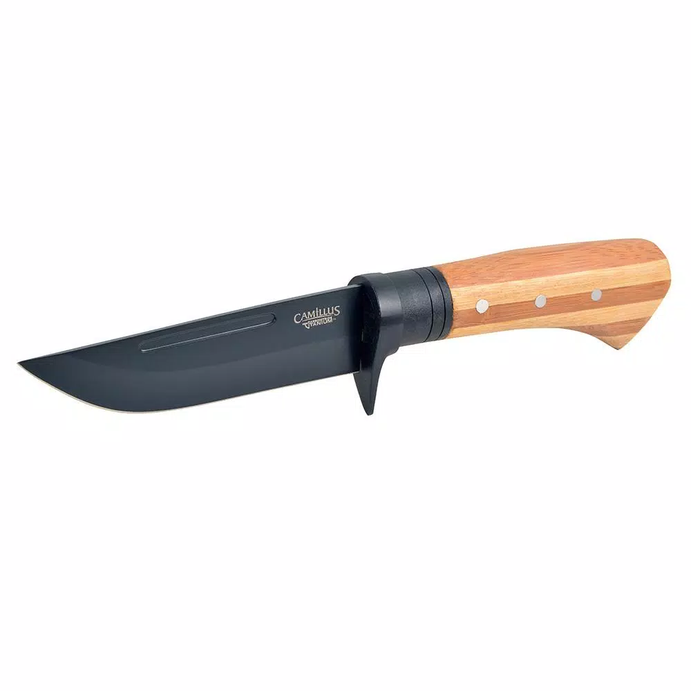 Camillus 9.75 in. Fixed Blade Knife with Carbonitride Titanium AUS-8 Steel and Bamboo Handle