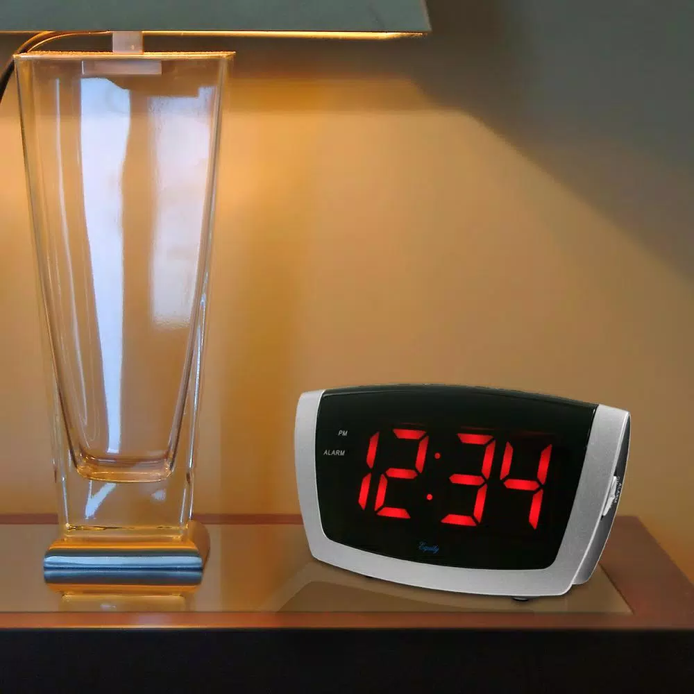 Equity by La Crosse Red LED Digital Alarm Clock with HI/LO Dimmer and Snooze - 7.25 in. x 3.9 in.