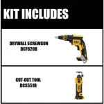 DEWALT 20V MAX XR Brushless Cordless Drywall Screw Gun with Cut-Out Tool Kit thumbnail 2