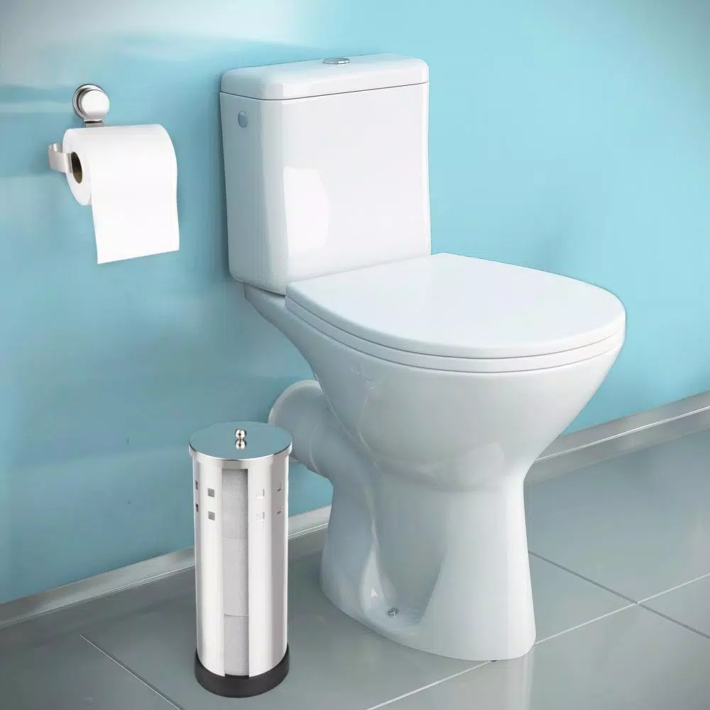 Lavish Home Freestanding Toilet Paper Holder, Stainless Steel Chrome