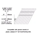 NuMax SFR2190 Pneumatic 21-Degree 3-1/2 in. Full Round Head Framing Nailer thumbnail 7