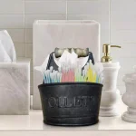 Home Basics Diamond Collection Chrome Toilet Paper Holder Organizer - Freestanding Steel Stand thumbnail 2