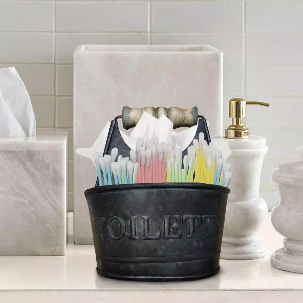 Home Basics Diamond Collection Chrome Toilet Paper Holder Organizer - Freestanding Steel Stand
