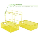MIND READER Modern Yellow Metal Mesh 2-Tier Utensil Caddy and Flatware Organizer thumbnail 6