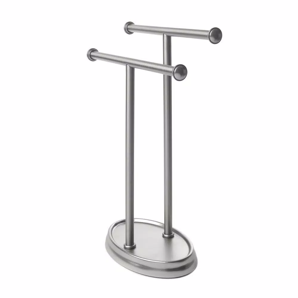 Umbra Palm Towel Tree, Freestanding Two-Tiered Hand Towel Rack in Nickel