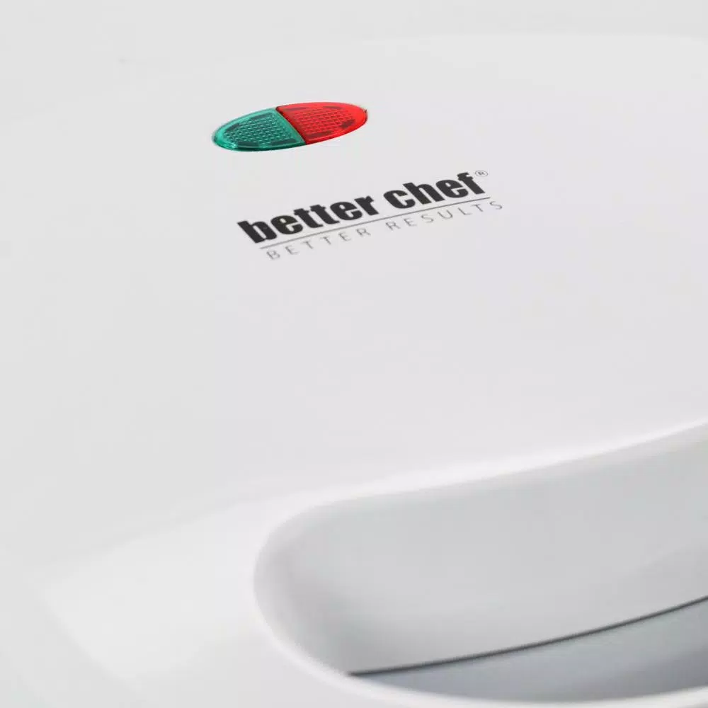 Better Chef Belgian Waffle Maker, 2-Slice Non-Stick Countertop Waffle Iron, White