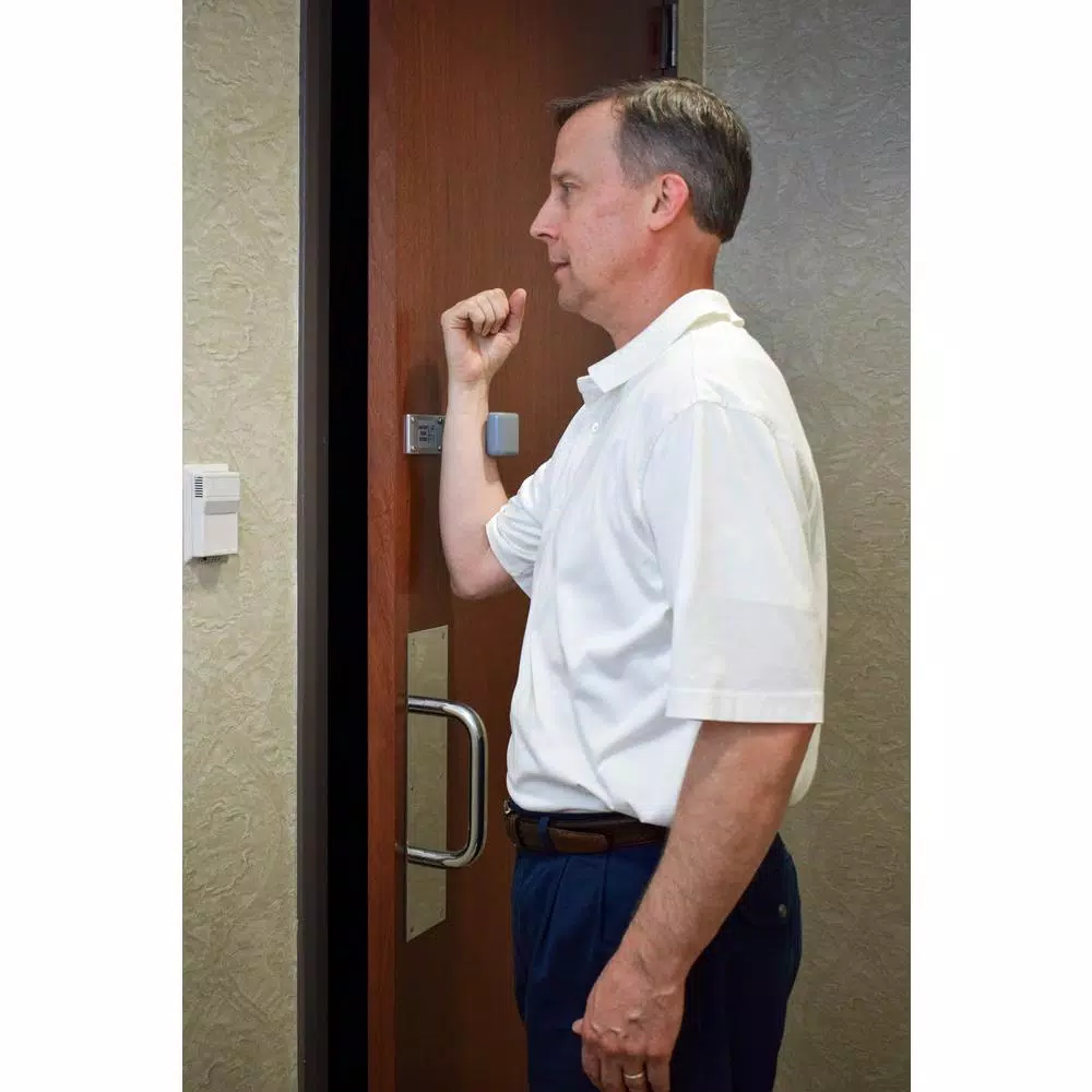 Unbranded Aluminum Satin Silver/Grey Hands-Free Sanitary Door Pulls for Restroom Exit Doors (2-Pack)