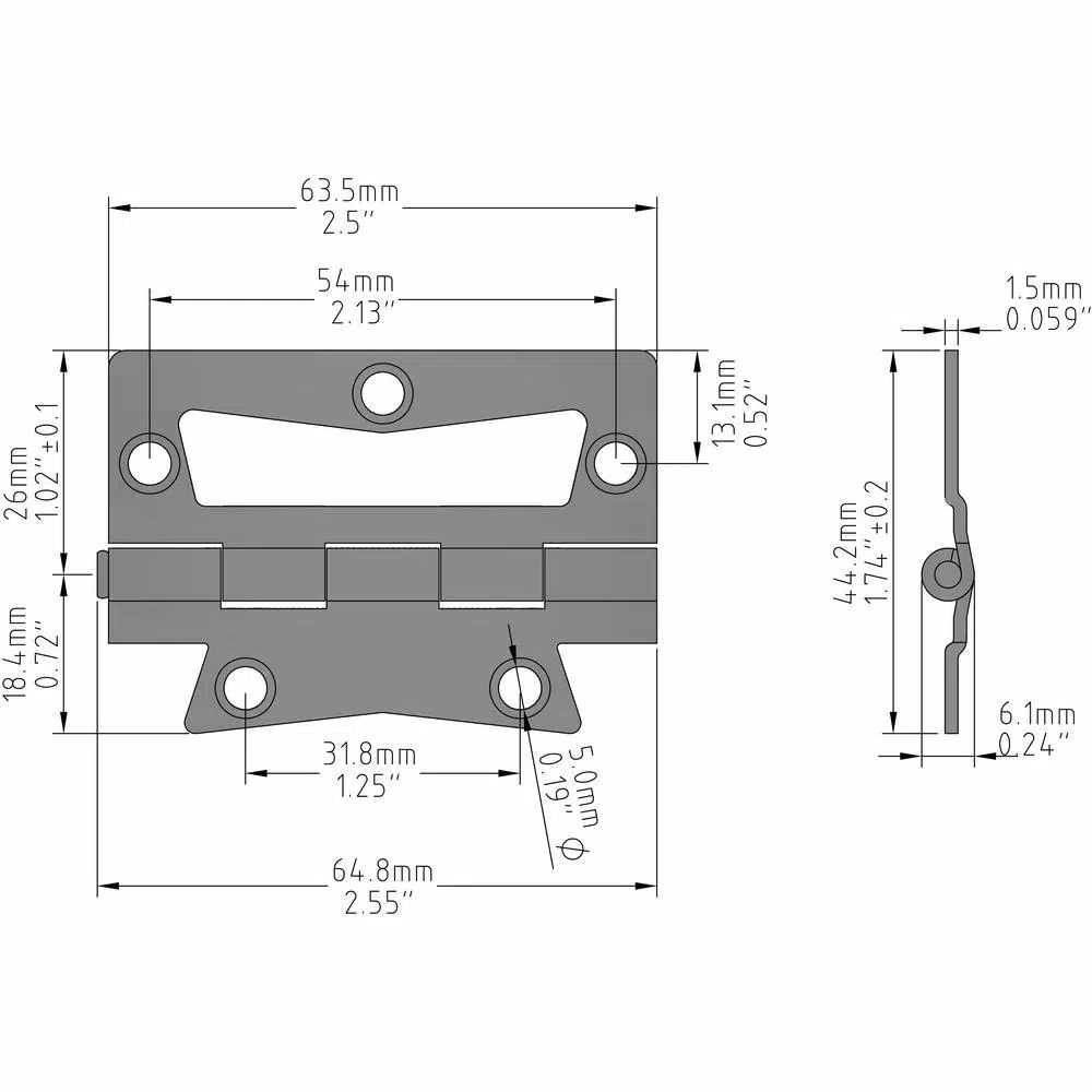 Everbilt 2.5 in. Satin Nickel Steel Non-Mortise Door Hinges, 2-Pack