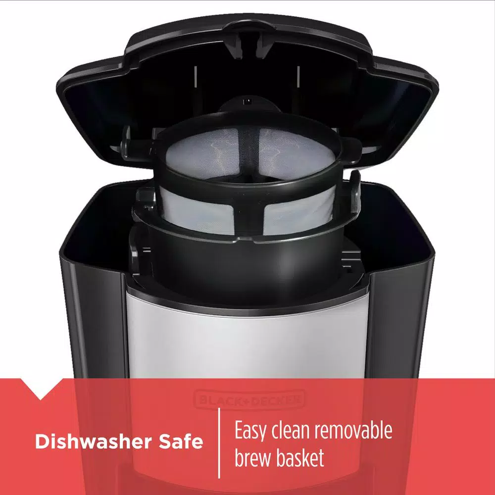 BLACK+DECKER Single Serve Drip Coffee Maker with 16 oz. Travel Mug, Black