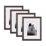 DesignOvation Gallery Wood Picture Frame Set, Gray, 8x10 in. (Matted to 5x7 in.), Set of 4 thumbnail 1