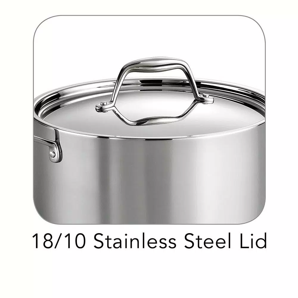 Tramontina Gourmet Tri-Ply Clad 6 Qt. Stainless Steel Sauce Pot with Lid