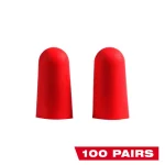 Milwaukee Red Disposable Foam Earplugs, 100-Pack, 32 dB NRR thumbnail 1