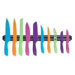 Classic Cuisine 10-Piece Colorful Stainless Steel Knife Set with Magnetic Bar thumbnail 2