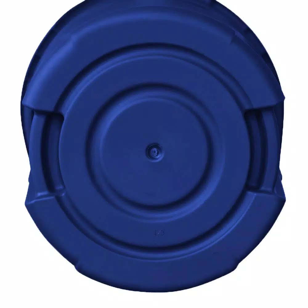 HDX Otto 32 Gal. Blue Round Plastic Recycling Bin with Lid and Recycling Logo