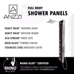 ANZZI 57 in. Monsoon Full Body Shower Panel System with Mahogany Deco-Glass & Chrome Trim thumbnail 9