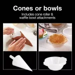 Proctor Silex 800W Waffle Cone and Waffle Bowl Maker, White thumbnail 7