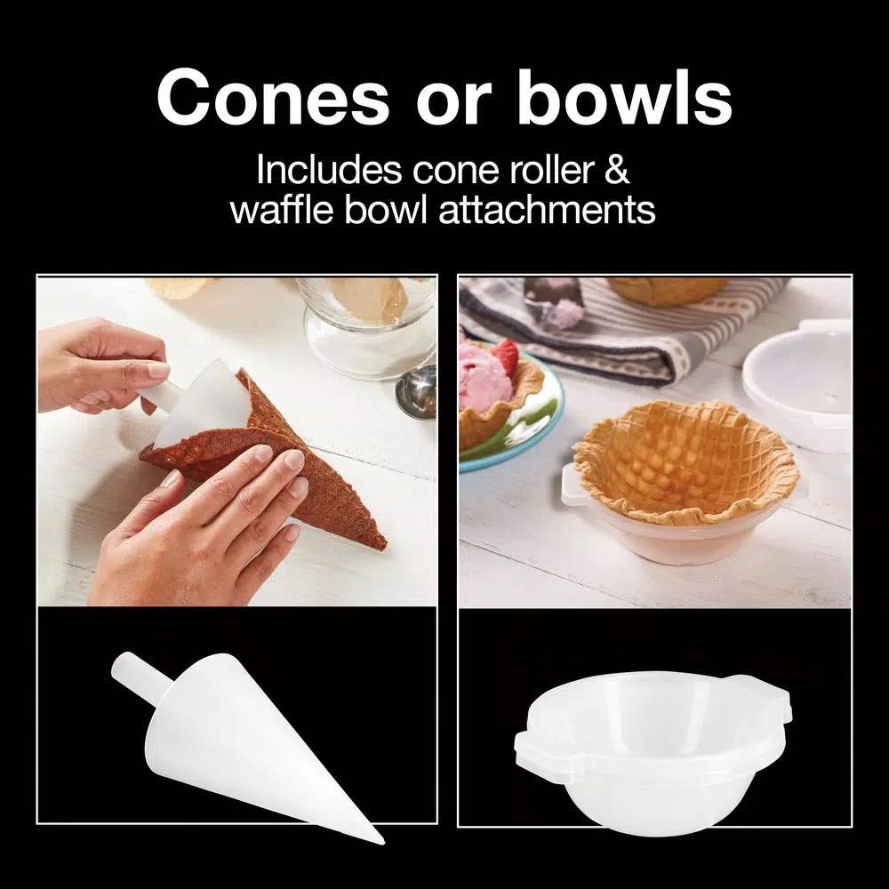 Proctor Silex 800W Waffle Cone and Waffle Bowl Maker, White