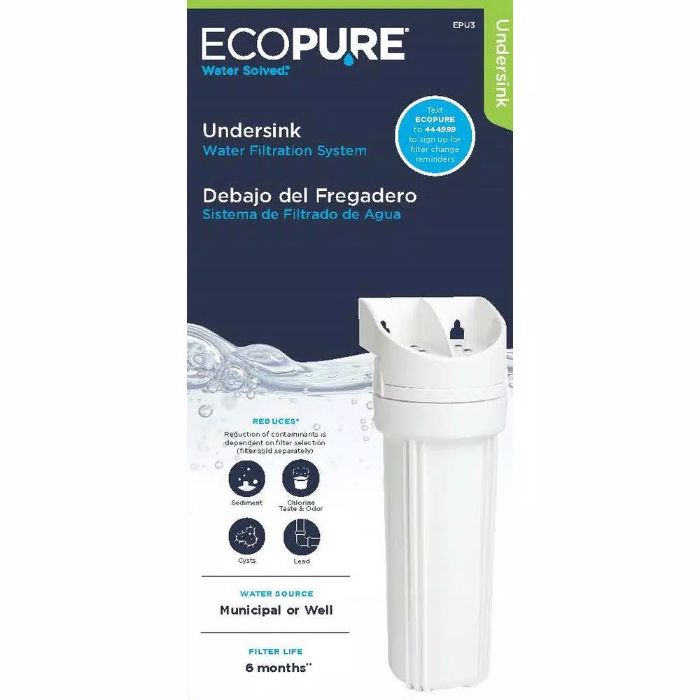 EcoPure EPU3 Under Sink Drinking Water Filtration System