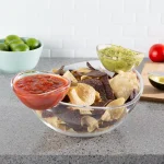 Classic Cuisine 3-Piece Chip and Dip Appetizer Serving Bowl Set, Clear Plastic thumbnail 4