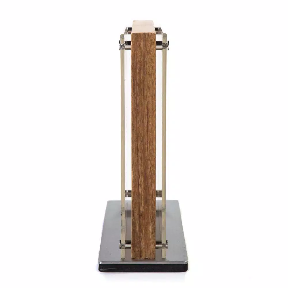 SCHMIDT BROS. Downtown Acacia Wood Knife Block - Two-Sided Magnetic Storage with Acrylic Safety Covers