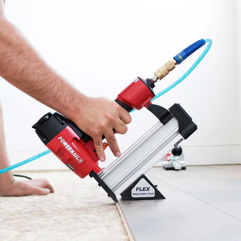 POWERNAIL Model 50F 18-Gauge Pneumatic Trigger-Pull Engineered Flooring Nailer Kit