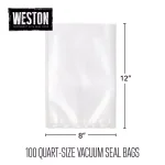 Weston 8 in. x 12 in. Vacuum Sealer Bags, 100-Pack, Heavy Duty 3.0 Mil BPA Free Plastic thumbnail 2