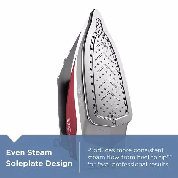 BLACK+DECKER Vitessa Advanced Steam Iron, 1200W, Red