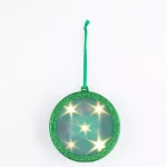 Haute Decor 4 in. Green Lighted Holographic Star Christmas Ornament with Timer thumbnail 1