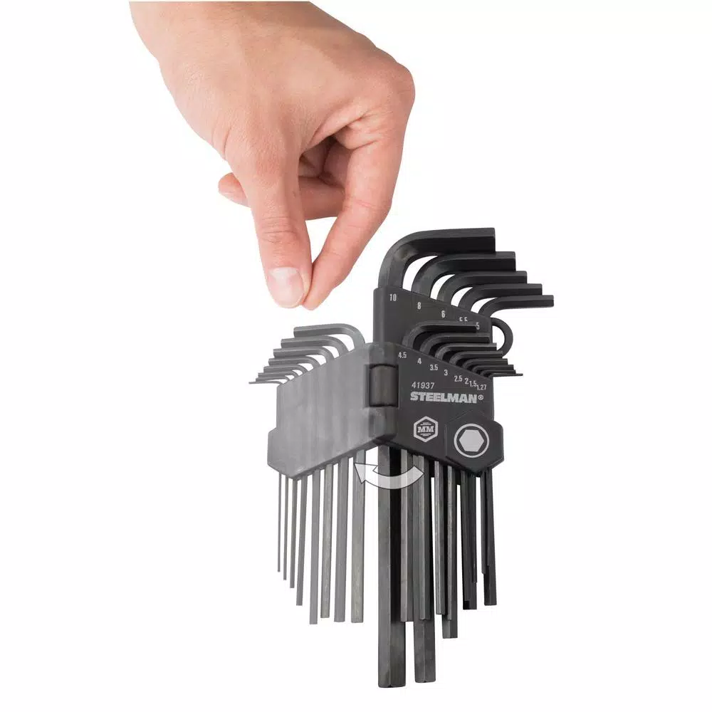 Steelman 26-Piece SAE and Metric Long Arm Hex Key Wrench Set