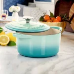 Crock-Pot Artisan 3 Qt. Enameled Cast Iron Dutch Oven with Lid, Aqua Blue thumbnail 3