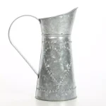 Benzara Gray Decorative Galvanized Metal Pitcher with Hammered Heart Design thumbnail 6