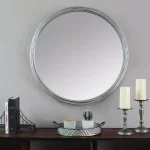 Stratton Home Decor Jocelyn Round Silver Metal Accent Mirror, 29.5 in. thumbnail 3