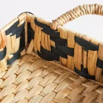 Home Decorators Collection Black and Natural Water Hyacinth Wicker Tray Set, 3-Piece Rectangle thumbnail 4