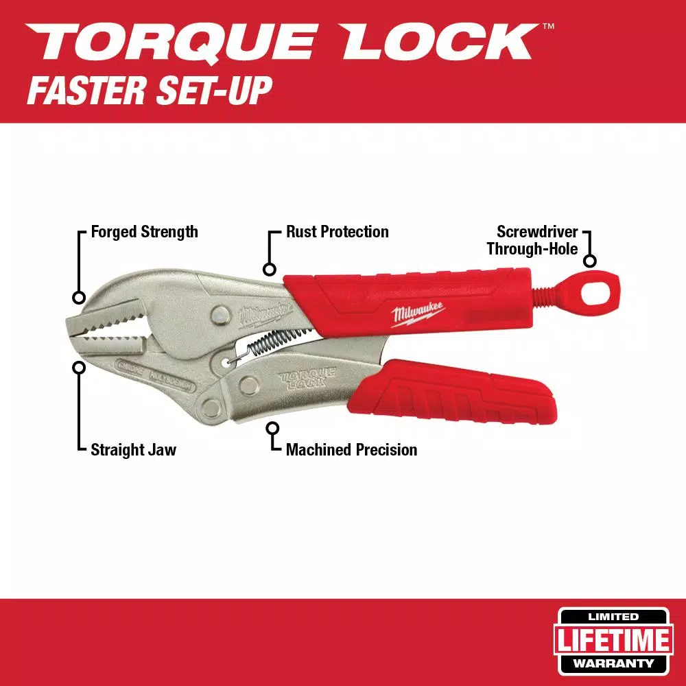 Milwaukee 7 in. TORQUE LOCK Straight Jaw Locking Pliers with Grip
