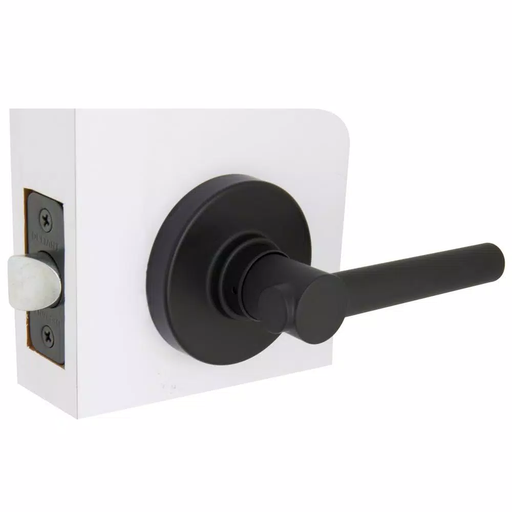Defiant Highland Matte Black Passage Door Lever with Round Rose