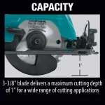 Makita 12V MAX CXT Cordless 3-3/8 in. Circular Saw Kit with Case, 2x 2.0Ah Batteries & Charger thumbnail 6