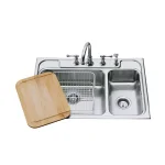 KOHLER Cadence 12 in. x 17 in. Hardwood Cutting Board with Liquid Groove thumbnail 3