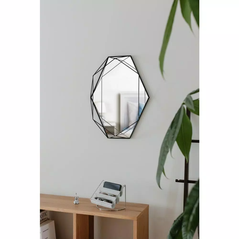 Umbra Prisma Modern Wall Mirror - Black Metal Frame (22.38 x 17 in)