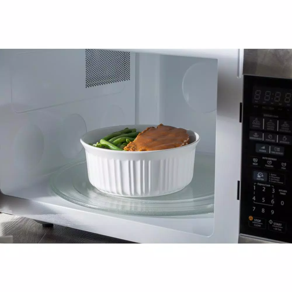 Corningware French White 6-Piece Ceramic Stoneware Bakeware Set with Lids