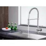 ANZZI Carriage Single Handle Kitchen Faucet, Brushed Nickel, Modern Deck Mount thumbnail 6