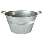 Artland Masonware 8 Qt. Galvanized Steel Oval Party Tub with Riveted Handles thumbnail 1