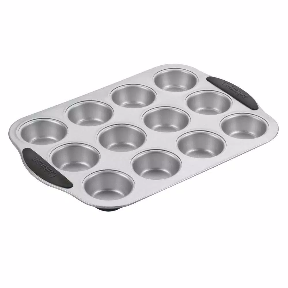 Cuisinart SMB-12MP 12-Cup Steel Muffin Pan with Silicone Easy-Grip Handles