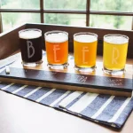 Cathy's Concepts Bamboo and Slate Craft Beer Tasting Flight Set with 4 Engraved 5.5 oz. Taster Glasses thumbnail 6