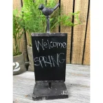 Unbranded Bird's Landing Vintage Black Metal Magnetic Chalkboard with Wood Frame thumbnail 1