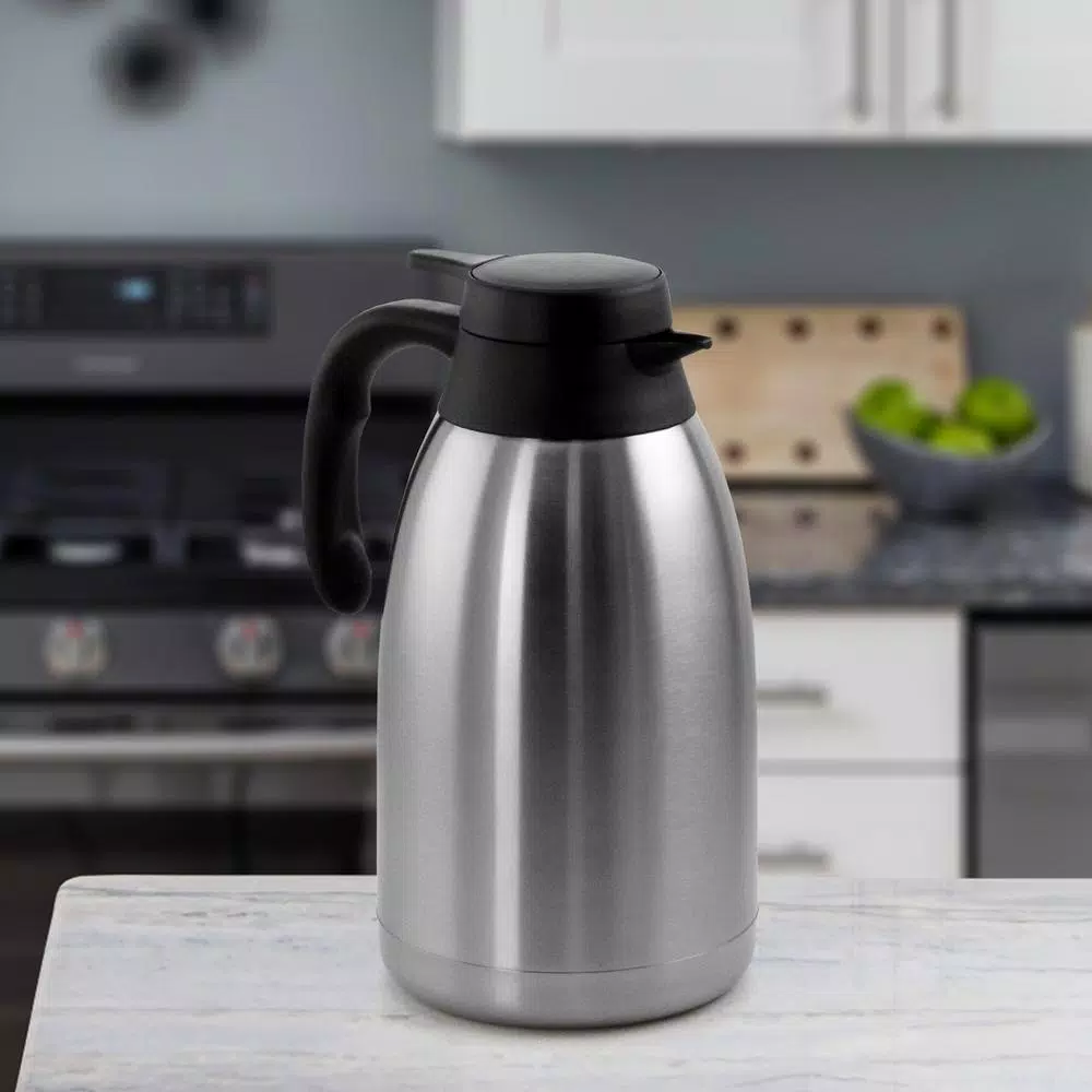 MegaChef Mega Chef 67.6 fl. oz. Stainless Steel Insulated Thermal Carafe with Black Lid