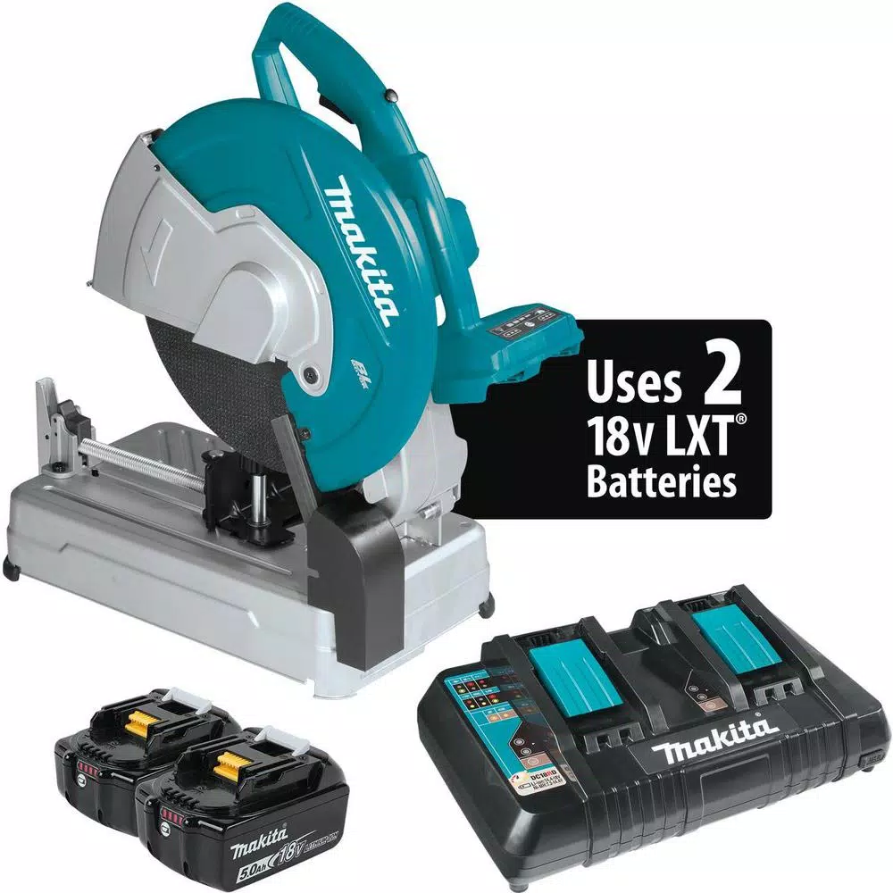 Makita 18V X2 LXT Brushless 14 in. Cordless Cut-Off Saw Kit with 5.0 Ah Batteries and Charger