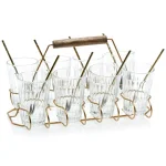 Libbey 8-Piece Glass and Metal Entertaining Set with Caddy and Serving Spoons thumbnail 4