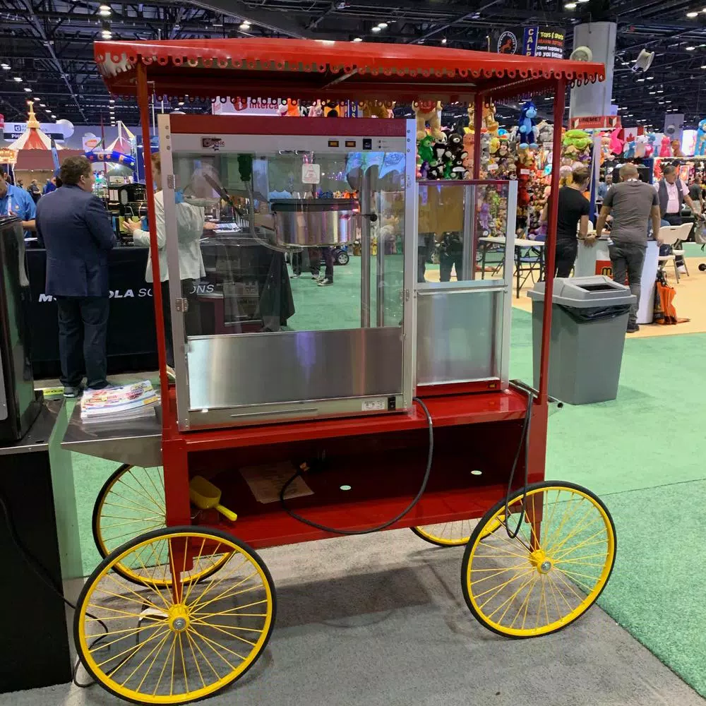 Paragon Commercial Popcorn Wagon - Red Steel Mobile Concession Cart