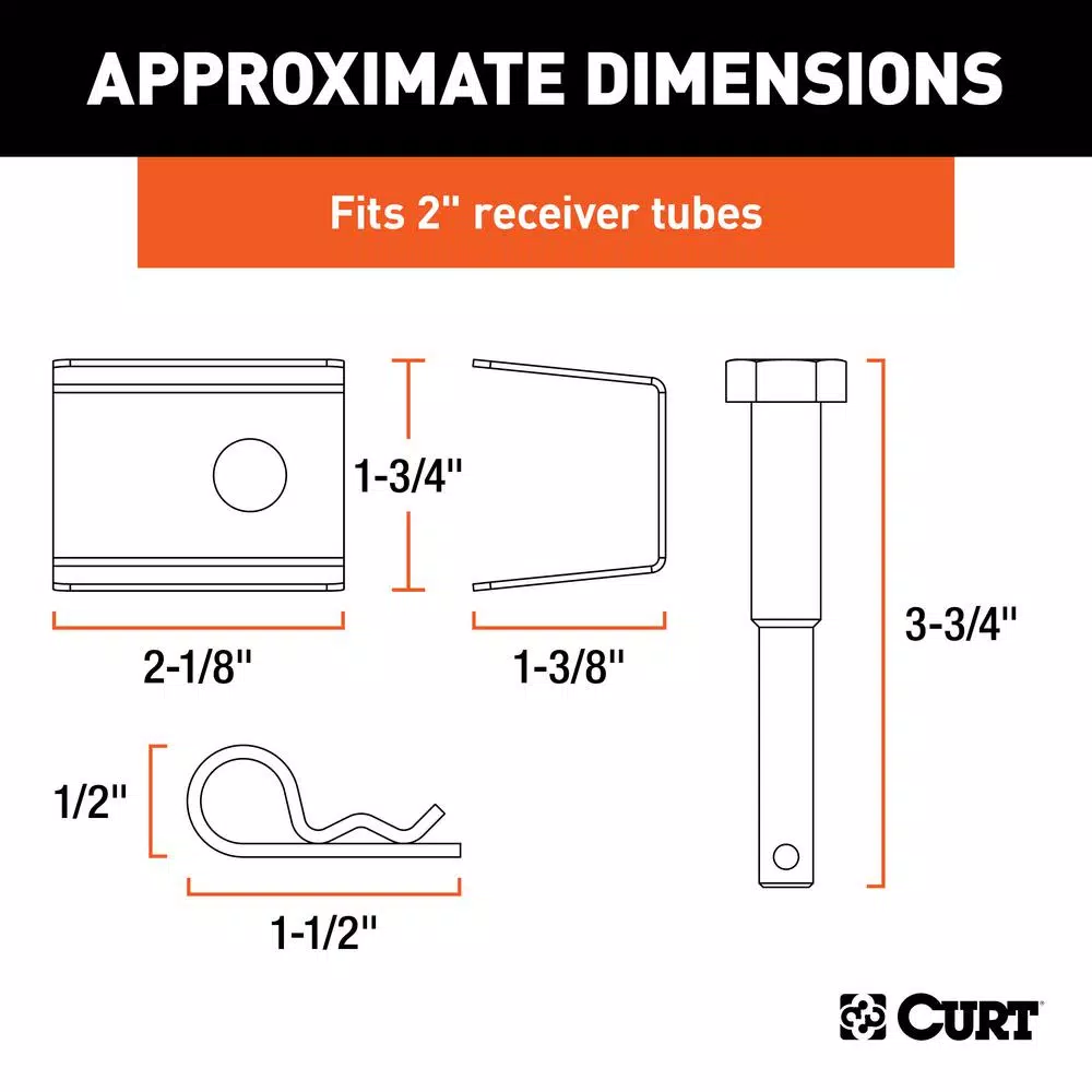 CURT Anti-Rattle Kit for 2-inch Receiver Hollow Shanks