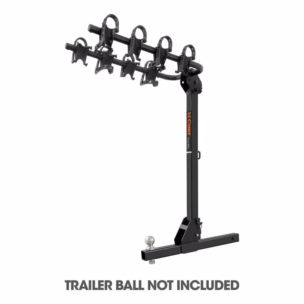 CURT Towable Hitch-Mounted Bike Rack, 4-Bike Capacity, 2" Shank, 2,000 lbs. GTW